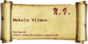 Nekola Vilmos névjegykártya